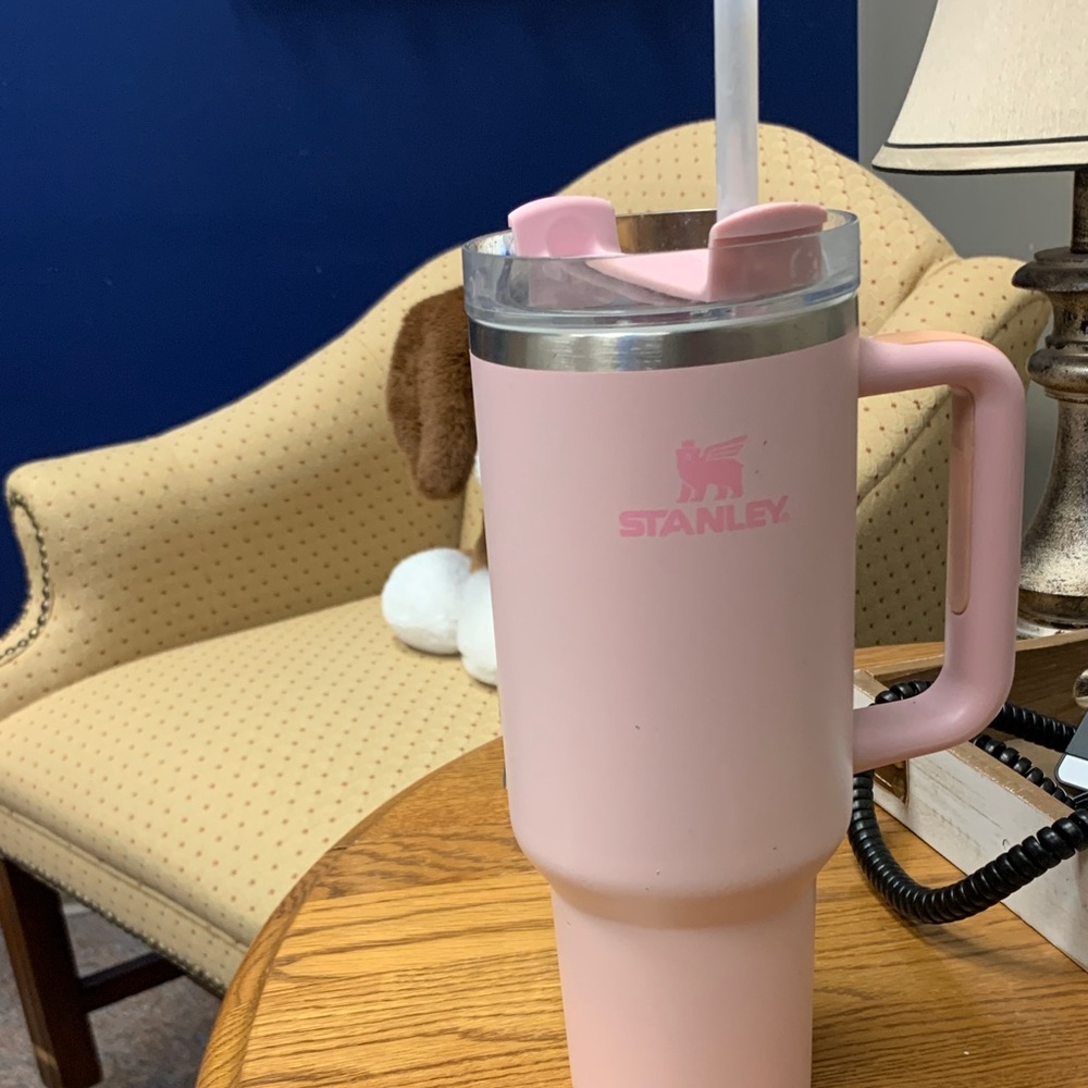 Stanley Blush Pink Travel Mug with Straw